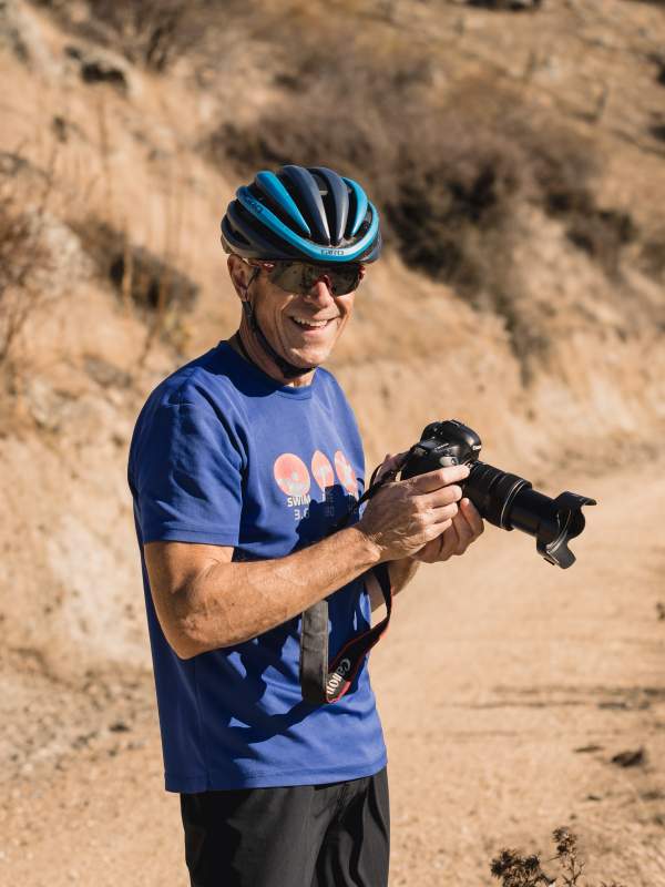 Geoff Marks, Photographer on central otago cycle trail.